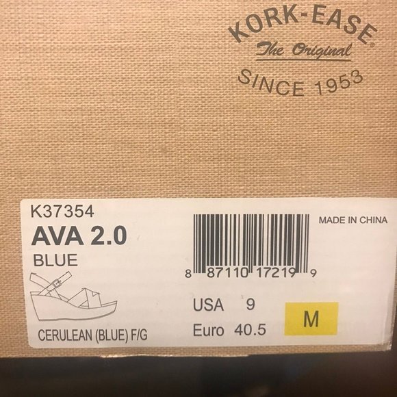 Kork-Ease Ava 2.0 Platform Sandals 9M - Cerulian Denim Light Blue Leather - Picture 4 of 4